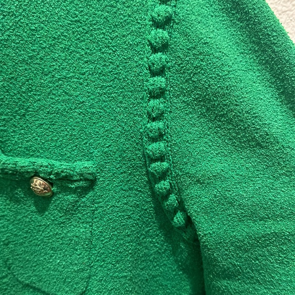 J. Crew Green Cropped Knit Cardigan with Gold Buttons - Picture 10 of 10